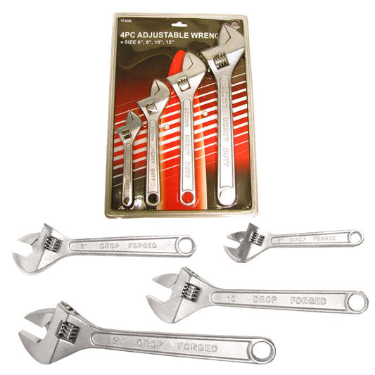 Heavy Duty 4 Piece Adjustable Wrench Set