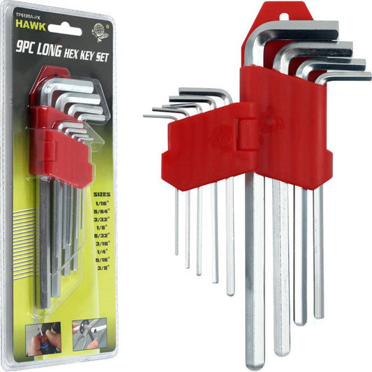 9 piece Long Hex Allen Wrench Set